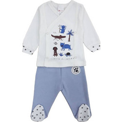 Beboulino Little Friends Βρεφικό Σετ για Αγόρι Χειμωνιάτικο Μπεζ Γαλάζιο 804-09110-011