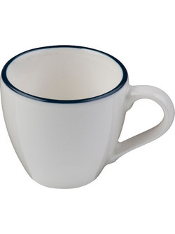ID FINE Modest Navy Σετ Φλιτζάνια Espresso & Ελληνικού Καφέ Πορσελάνης Λευκά Navy Μπλε 80ml 6τμχ 1171245