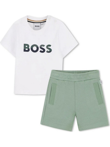 Hugo Boss Βρεφικό Σετ για Αγόρι Καλοκαιρινό Λευκό Πράσινο Mint J52851-64U