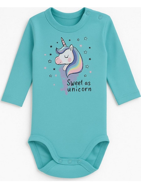 Little Unicorn Φορμάκι Εσώρουχο Μακρυμάνικo για Κορίτσι Γαλάζιο 8020601