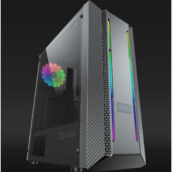 Aqirys Mizar Black Gaming Midi Tower Κουτί Υπολογιστή RGB με Πλαϊνό Παράθυρο