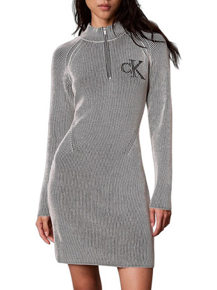 Calvin Klein Mini Καθημερινό Φόρεμα Μαύρο Λευκό LV047H376G-UB1