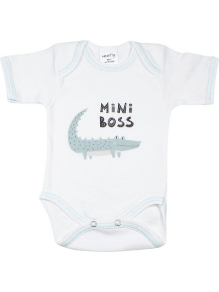 Ninetta Bebe Crocodile Φορμάκι Εσώρουχο Κοντομάνικo για Αγόρι Λευκό