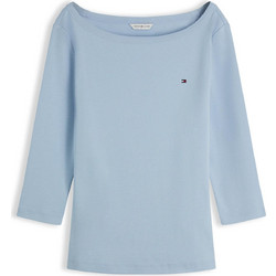 Tommy Hilfiger Γυναικείο Χειμερινό Top Βαμβακερό Γαλάζιο WW0WW49928