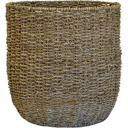 Plastona Κασπώ Καλάθι Δαπέδου Ψάθινο Καφέ 35x35cm 00.06.67322