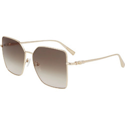 Longchamp LO173SN 157 Γυναικεία Γυαλιά Ηλίου Τετράγωνα Μεταλλικά Χρυσά με Καφέ Φακό