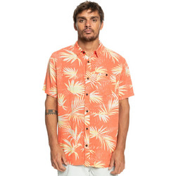 Quiksilver Ανδρικό Πουκάμισο Βαμβακερό Φλοράλ Κοντομάνικο Κανονική Γραμμή Πορτοκαλί EQYWT04464-MHV6
