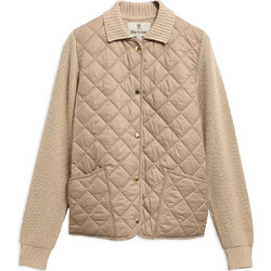 Barbour Allendale Γυναικεία Ζακέτα Πλεκτή Μακριά με Κουμπιά Μπεζ LKN1694