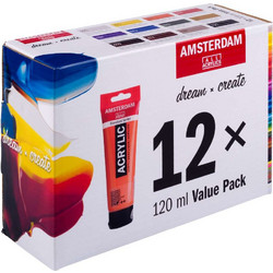 Royal Talens Amsterdam Standard Σετ Ακρυλικά Χρώματα Ζωγραφικής 120ml 12τμχ
