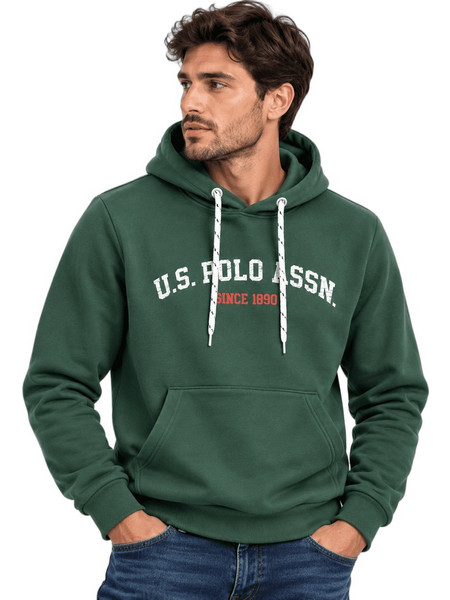 U.S. Polo Assn. Ανδρικό Φούτερ με Κουκούλα Fleece Ελαιόχρωμο 6540983226