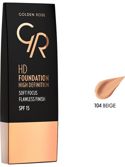 Golden Rose HD Hight Definition 104 Taupe Liquid Foundation SPF15 30ml
