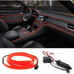 Automan Car Decorative Atmosphere Neon Light Panel Gap Neon Light Strip Cold Interior trim bright Atmosphere Cold Light Lamp Line Strip