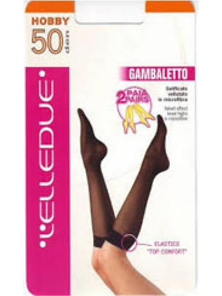 Elledue Hobby 50 DEN 2 Ζεύγη Onesize Μαύρο
