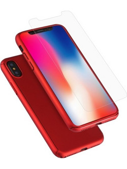 360 Full Body + Tempered Glass iPhone XS Max (Red)