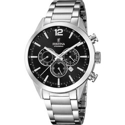Festina Ανδρικό Ρολόι Χρονογράφος με Ασημί Μεταλλικό Μπρασελέ F20343/8