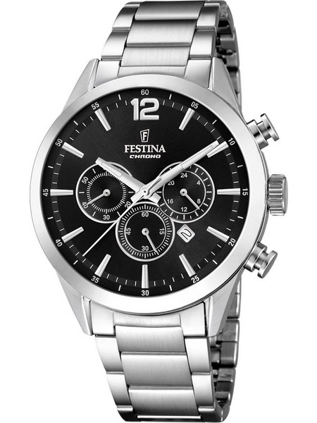 Festina Ανδρικό Ρολόι Χρονογράφος με Ασημί Μεταλλικό Μπρασελέ F20343/8