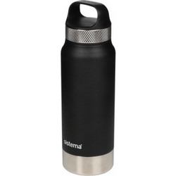 Sistema Stainless Steel Bottle Black 650ml
