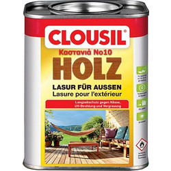 Clou Clousil Lasur Βερνίκι Εμποτισμού Ξύλου Έτοιμο προς Χρήση Satin Καστανιά 0.75lt