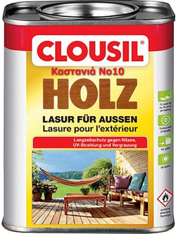 Clou Clousil Lasur Βερνίκι Εμποτισμού Ξύλου Έτοιμο προς Χρήση Satin Καστανιά 0.75lt