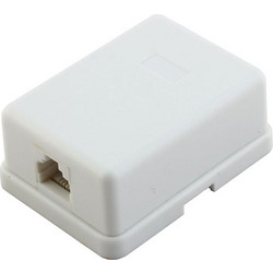 Wall Adapter RJ11 Telephone Line 6p4c Αυτοκόλλητη Πρίζα Τηλεφώνου Λευκή FTT3-050