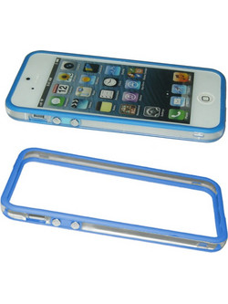 VOLTE-TEL ΘΗΚΗ IPHONE SE/5S BUMPER METAL BUTTON TRANSPARENT-BLUE