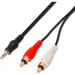 AISENS AUDIO CABLE 1XJACK 3.5M TO 2XRCA M BLACK