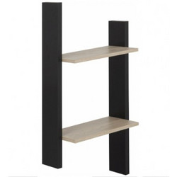 Duplex Ράφι τοίχου Black/Natural Chestnut 46x22x92εκ
