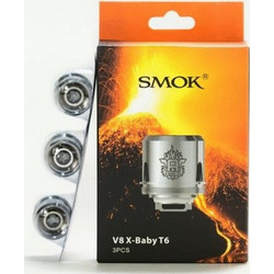 Ανταλλακτικές κεφαλές SMOK TFV8 X-Baby T6 Core-0.2ohm (3 coils) για Baby Beast X