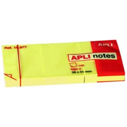Αυτοκόλλητα χαρτάκια Apli 38x51mm Κίτρινο