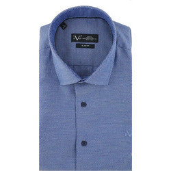 Versace 19V69 Catania 11.26 Ανδρικό Πουκάμισο Βαμβακερό Μακρυμάνικο Κανονική Γραμμή Μπλε