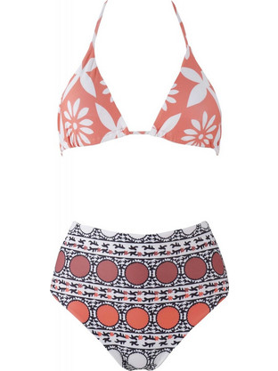 Gsecret Bikini Set Τριγωνάκι με Ενίσχυση Ψηλόμεσο Πολύχρωμο SE6129-13059