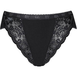 Sloggi Chic Βαμβακερό Γυναικείο Slip με Δαντέλα Μαύρο 10005202-0004