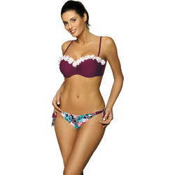 Marko Bikini Set Strapless με Ενίσχυση Floral Μωβ Πολύχρωμο M-452