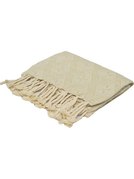 Ριχτάρι Mns Ρόμβος Ecru Πολυθρόνα 130x170cm 100% Βαμβάκι