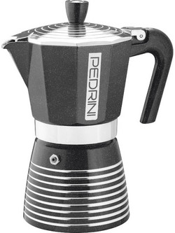 Pedrini Infinity Rock Μπρίκι Espresso 6Cups Μαύρο