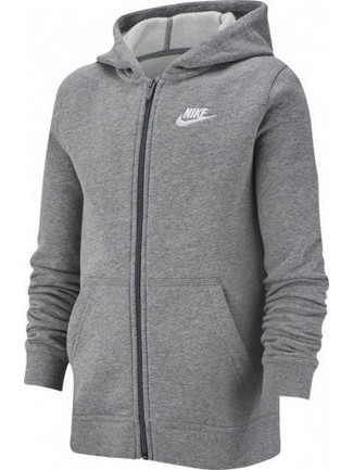 Nike Παιδική Ζακέτα Φούτερ με Κουκούλα και Φερμουάρ Γκρι BV3699-091