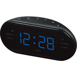 Oval Radio LED Digital Alarm Clock (Blue) (OEM)