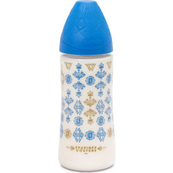 Suavinex Haute Couture Πλαστικό Μπιμπερό με Θηλή Σιλικόνης κατά των Κολικών 4m+ Blue 360ml