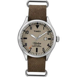 Timex Waterbury Ανδρικό Ρολόι με Καφέ Δερμάτινο Λουράκι TW2P64600