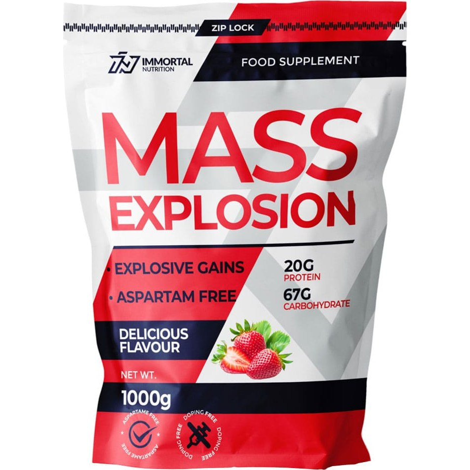 Nutrient Explotion Immortal Nutrition Mass Explosion Strawberry Πρωτεΐνη Όγκου 1kg ...