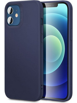 Θήκη Σιλικόνης για Apple iPhone 12 mini 5.4" ΣΚΟΥΡΟ ΜΠΛΕ(ΟΕΜ)