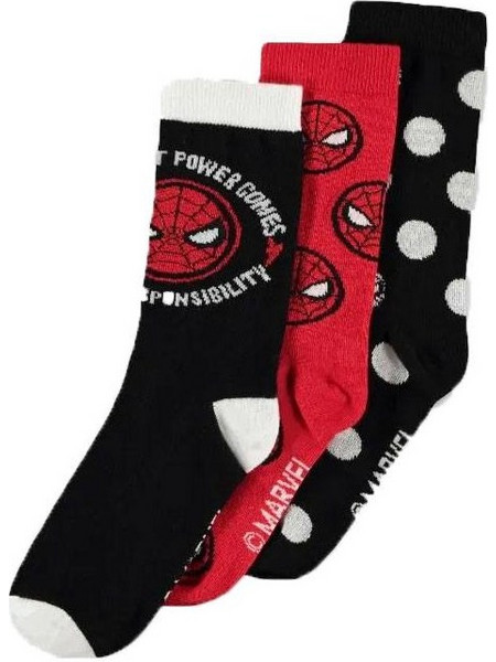Marvel Socks 3-Pack Spider-Man 39-42 (One Color)