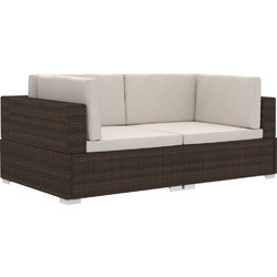 vidaXL Διθέσιος Καναπές Εξωτερικού Χώρου Rattan Καφέ 70x70x54cm 47261