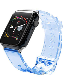 Hurtel Light Λουράκι Σιλικόνης Transparent / Blue (Apple Watch 42 / 44 / 45mm)
