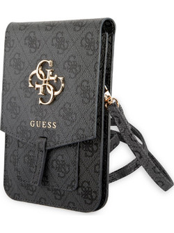 Guess Original 4G Metal Logo (GUWBG4GFGR) Phone Bag έως 7 inch - Grey