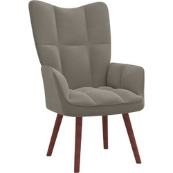 vidaXL Πολυθρόνα Relax Βελούδινη Γκρι 328051