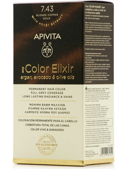 Apivita My Color Elixir 7.43 Ξανθό Xάλκινο Mελί Μόνιμη Βαφή Μαλλιών 50ml