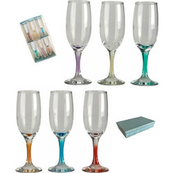 For Home Σετ Ποτήρια Σαμπάνιας Arlecchino 180ml 6τμχ