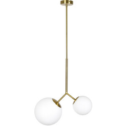 Home Lighting Prato Κρεμαστό Φωτιστικό Οροφής Δίφωτο E27 Χρυσό 77-4490