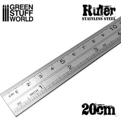 Green Stuff World 1251 - Hobby Stainless Steel Ruler 20cm